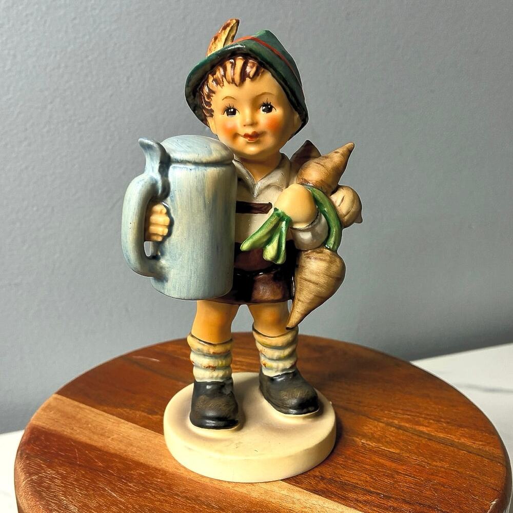 Goebel Hummel-Style Figurine Boy Beer Stein Vegetables W. Germany for Father
